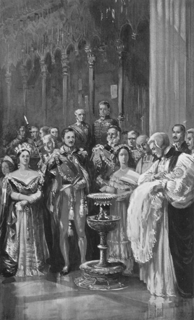 El bautizo del rey Eduardo en la Capilla de San Jorge, Windsor, 1842 de English School